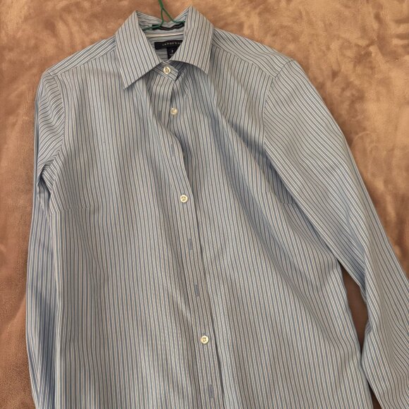 Land's End Blue and White Button Down Shirt - Picture 1 of 3